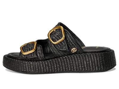 Sam Edelman Nerissa Platform Slide Sandal Black Basketweave In Black