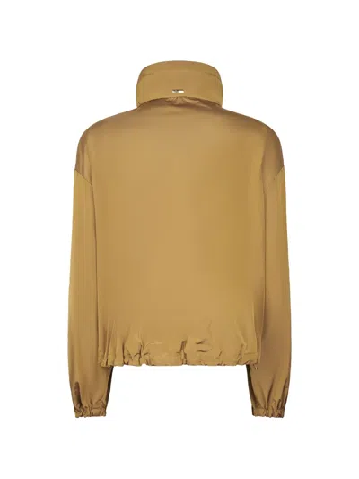 Herno Drawstring Zip-up Jacket In Brown