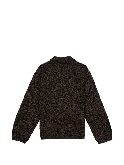 Brain Dead Half-button Sweater In Brown