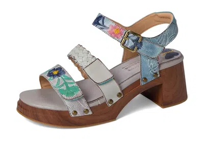 L'artiste By Spring Step Retropel Ankle Strap Platform Sandal In Gray