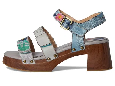 L'artiste By Spring Step Retropel Ankle Strap Platform Sandal In Gray