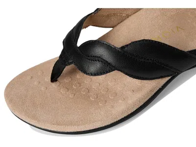 Vionic Bella Braid Thong Sandals In Black