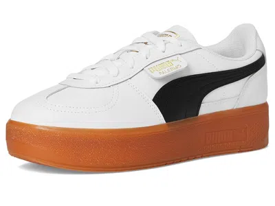 Puma Palermo Elevata Platform Sneakers In White Gum