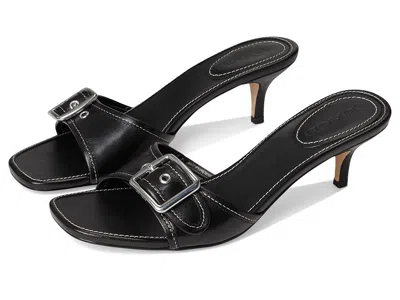 Coach Margot Leather Sandal In Black