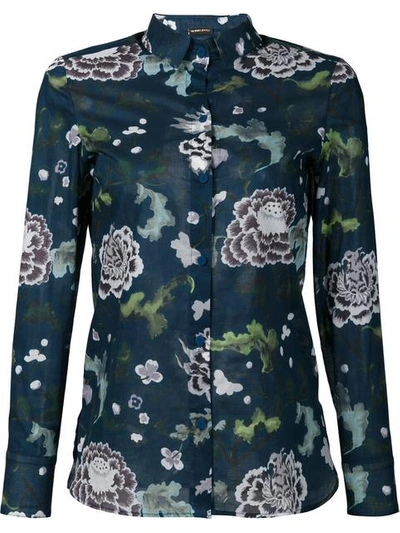 Adam Lippes Floral-print Cotton Shirt In Blue Multi