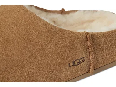 Ugg Chestnut Brown Suede Leather Elea Slip-on Slippers