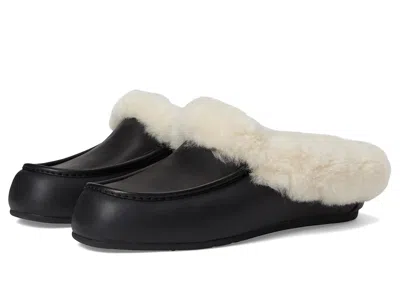 Ugg Ansley Leather Mule Slippers In Black