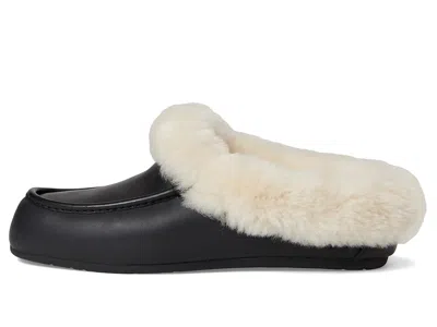 Ugg Ansley Leather Mule Slippers In Black