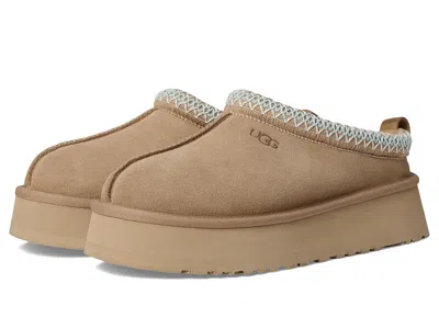 Ugg Tazz Beige Sabot With Embossed Logo In Suede Woman In Multi