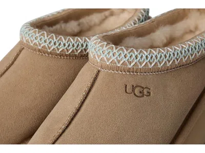 Ugg Tazz Beige Sabot With Embossed Logo In Suede Woman In Multi