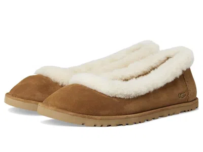 Ugg Zora Ballet Flat Woman Chestnut In Brown