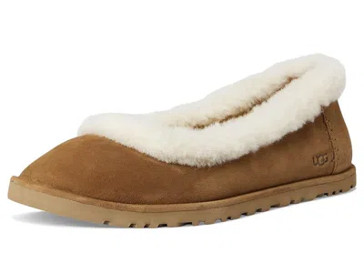 Ugg Zora Ballet Flat Woman Chestnut In Brown