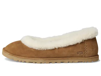 Ugg Zora Ballet Flat Woman Chestnut In Brown