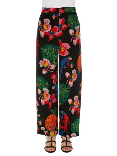 Shop Valentino Trousers In Nero