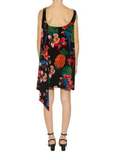 Shop Valentino Tropical Dream-print Silk Crepe De Chine Dress In Multicolor