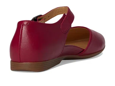 Dansko Liv Ankle Strap Flat In Red