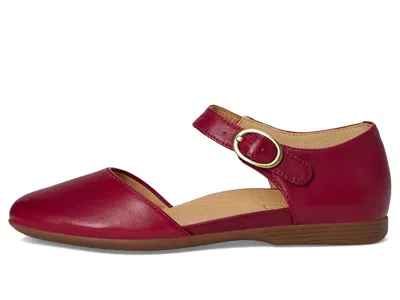 Dansko Liv Ankle Strap Flat In Red