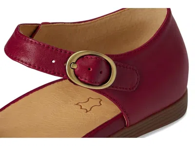 Dansko Liv Ankle Strap Flat In Red