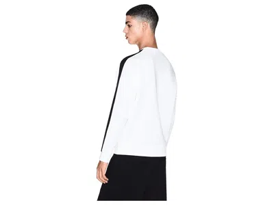 Armani Exchange Tape Logo Pullover Sweatshirt In White