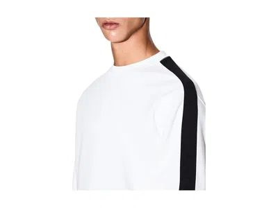 Armani Exchange Tape Logo Pullover Sweatshirt In White