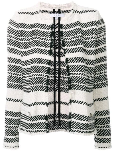 Iro Zlata Striped Cotton-blend Tweed Jacket In Ecru/black