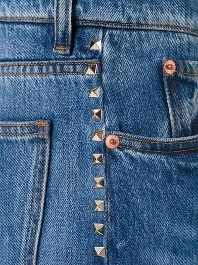 Shop Valentino Rockstud Embellished Jeans In Blue