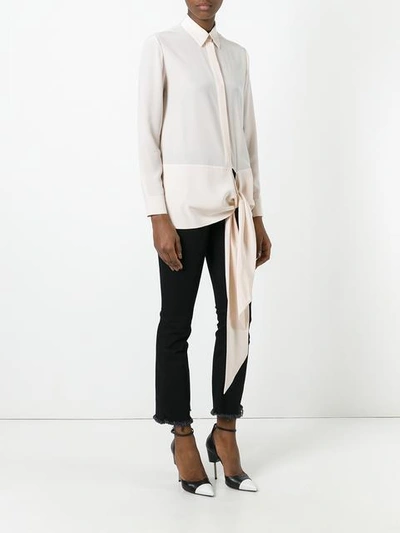 Shop Givenchy Waist Tie Shirt - Neutrals