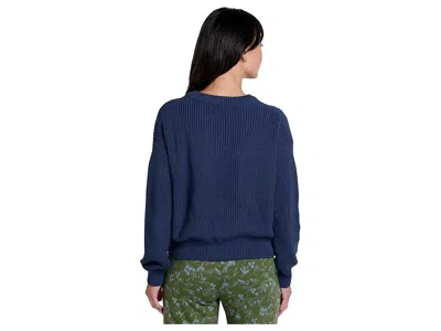 Toad And Co Bianca Shaker Crew Sweater In Blue