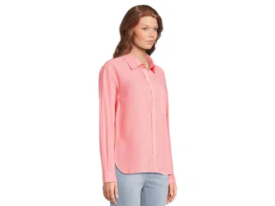 Lilla P Relaxed Long Sleeve Button Down In Pink