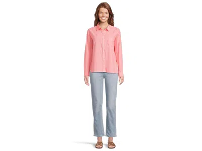 Lilla P Relaxed Long Sleeve Button Down In Pink