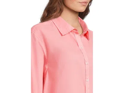 Lilla P Relaxed Long Sleeve Button Down In Pink