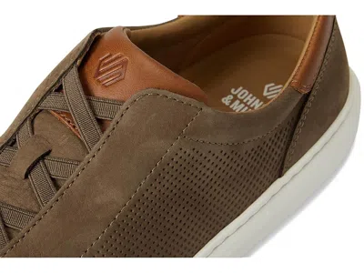 Johnston & Murphy Anders Perforated Leather Sneaker In Brown