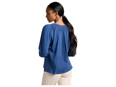 Toad And Co Primo Long Sleeve Peasant Top In Blue