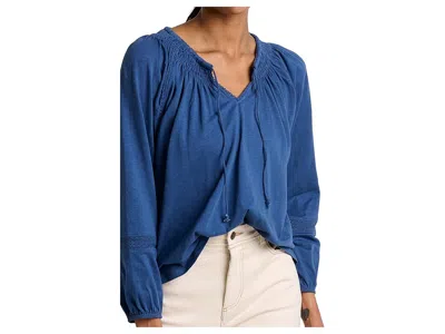 Toad And Co Primo Long Sleeve Peasant Top In Blue