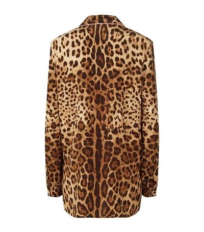 Shop Dolce & Gabbana Leopard Print Pyjama Shirt