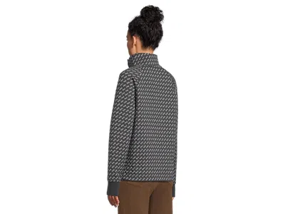 L.l.bean Quilted Sweatshirt Pullover Snap Neck Print