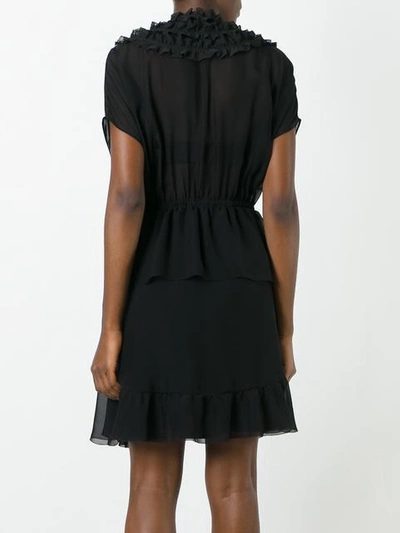 Shop Givenchy Ruffle Trim Sheer Panel Dress