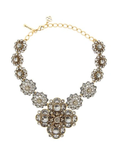 Oscar De La Renta Jewel Collar Necklace In Crystal Silver