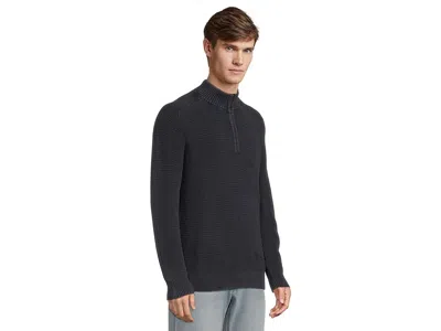 L.l.bean Textured Washed Cotton Sweaters 1/4 Zip In Black