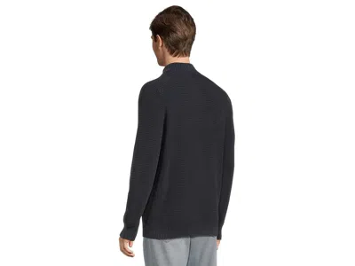 L.l.bean Textured Washed Cotton Sweaters 1/4 Zip In Black