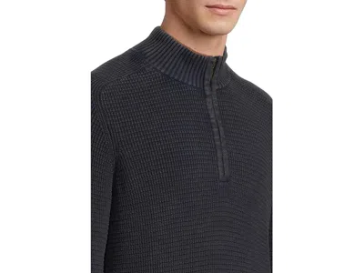L.l.bean Textured Washed Cotton Sweaters 1/4 Zip In Black