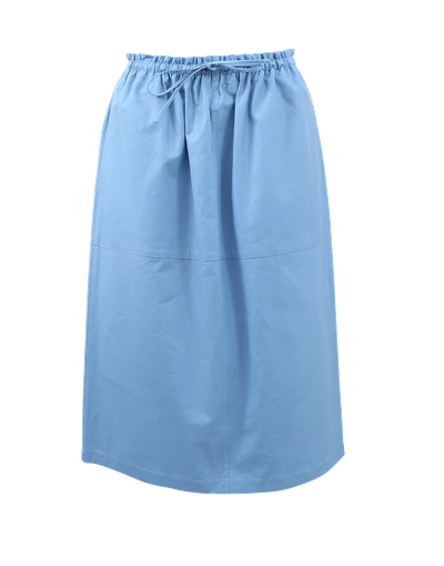 Jil Sander Cayena Leather Skirt In Blue