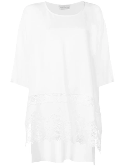 Faith Connexion Macramé Detailing Boxy T-shirt In Off White