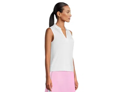Callaway Sleeveless Top With Mesh Inserts In White