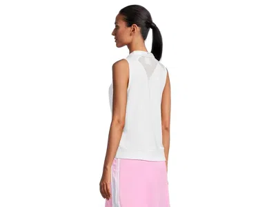 Callaway Sleeveless Top With Mesh Inserts In White