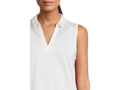 Callaway Sleeveless Top With Mesh Inserts In White