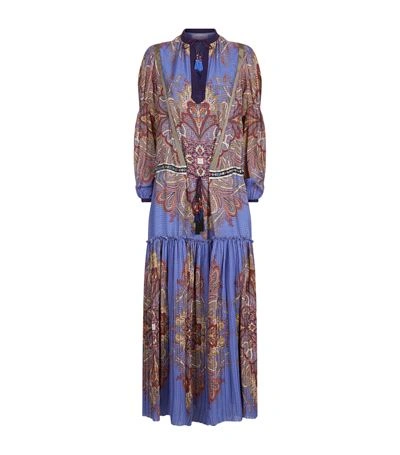 Etro Paisley Seersucker Kaftan Dress In Multicoloured