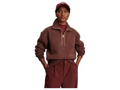 Varley Roselle Recycled Polyester Fleece Half Zip Pullover In Brown