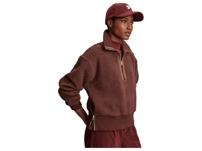 Varley Roselle Recycled Polyester Fleece Half Zip Pullover In Brown