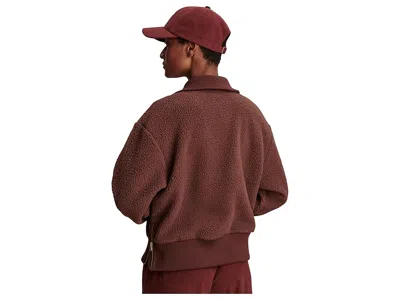 Varley Roselle Recycled Polyester Fleece Half Zip Pullover In Brown